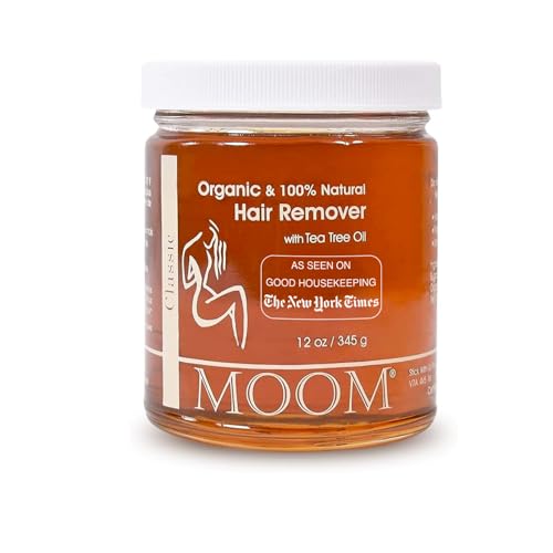 MOOM Organic Sugar Wax with Tea Tree Oil, 12 oz Jar - Hair Removal for Bikini, Brazilian, Face & Legs - Soft Wax for Sensitive Skin, Wax Beads Alternative For Women & Men (Waxing Strips NOT Included)