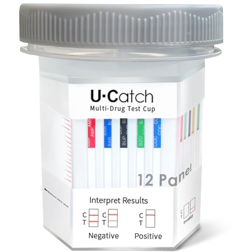 [5 Pack] Multidrug Test Cup Kit: 12 Panel Urine Test Cup Rapid Test at Home -The Largest DOA Cup