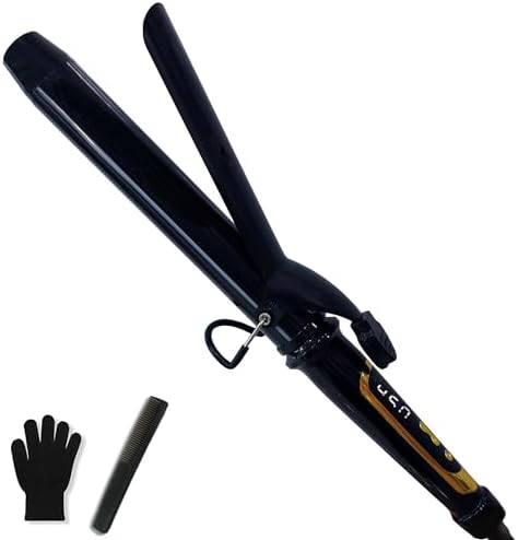abp 1.25 Inch Curling Iron Extra Long Barrel with Ceramic Coating for Long/Medium Hair,1 1/4 INCH LCD Display Instant Heat up to 450°F with clamp,Hair Style Tool Girls & Women