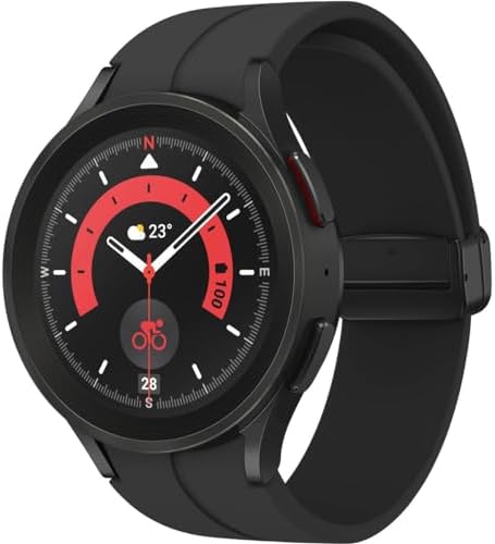 SAMSUNG Galaxy Watch 5 Pro (45mm,WIFI + 4G LTE) 1.4'' Super AMOLED Smartwatch GPS Bluetooth with Sleep Coaching,Bioactive Sensor,Water Resistant R925U (Fast Charger Bundle,Black Titanium) (Renewed)