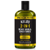 ARLO'S Pro-Growth 2-in-1 Beard Wash and Conditioner - Vanilla Sandalwood with Menthol 12 oz