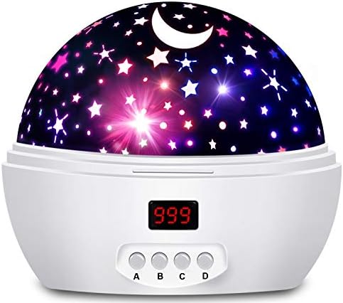 Night Lights for Kids, Multi Colors Star Projector with Timer and Rotation for Kids and Baby Bedroom, Best Night Light to Stimulate Kids Plenty of Imagination (Purely White)