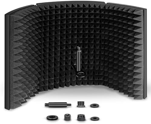 Aokeo Professional Studio Recording Microphone Isolation Shield,Suitable for Blue Yeti and Any Condenser Microphone Recording Equipment（AO-403）