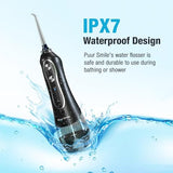 Puur Smile Professional Water Flosser - Advanced Dental Care for a Healthier Mouth, Gum, and Teeth - IPX7 Waterproof, 4 Replacement Tips, Travel-Friendly, Rechargeable - Effortless Oral Hygiene at You