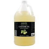 GreenIVe Castor Oil Organically Grown 100% Pure 128oz (1 Gallon) Bottle Cold Pressed, Hexane Free, Eyelash and Eybrow Growth Serum, Skin Moisturizer Detox and Wraps