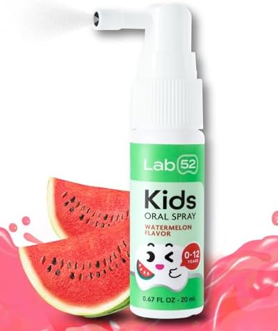 LAB52 Kids Oral Spray, Toddler Toothpaste Helper for Cavity Repair and Fresh Breath, Children Anticavity with Fluoride Free for Newborn to Preschoolers, Xylitol Watermelon Flavor