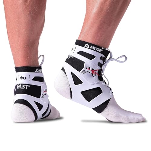 IFAST Ankle Brace - Ankle Stabilizer For Men & Women - Great For Basketball, Volleyball, Soccer & More! (X-Small, Whitel, Single)