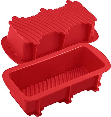 Anaeat Silicone Bread and Loaf Pans Set of 2, Non-stick loaf pans - Just PoP Out! Flexible Silicone Baking Molds for Homemade Breads, Cakes, Meatloaf, Brownies, BPA Free & Oven Safe & Dishwasher Safe