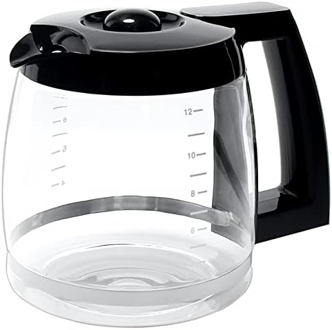 12-Cup Replacement Glass Coffee Carafe for Cuisinart Coffee Maker Models DCC-1200, DCC-1100BK, DCC-2650, CHW-12, CHW-12P1, DGB-550BK, DGB-550BK1, DGB-625BC, DGB-700BC, and SS-12 | Part# DCC-1200PRC