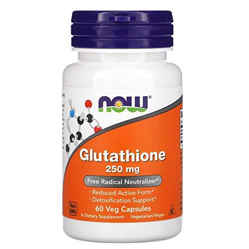 NOW Supplements, Glutathione 250 mg, Detoxification Support*, Free Radical Neutralizer*, 60 Veg Capsules