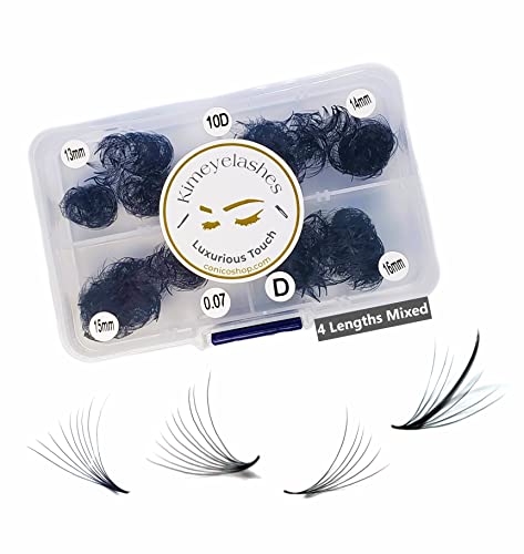 1000 Premade volume fans Mixed 4 lengths 9-12 | 11-14 | 13-16 CC, D Curl Wispy Handmade eyelash extensions supplies Russian volume lash promade fan 4D 5D 6D 10D (9mm - 12mm, 5D - 0.07 - D)