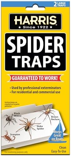 Harris Spider Glue Traps, Pesticide Free (2-Pack), Kills Brown Recluse, Hobo Spider, Black Widow and More
