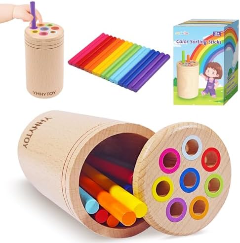 Montessori Toys for 1+ Year Old, Toddler 18 Month Old Toys Color Sorting Preschool Learning Activities, Fine Motor Skills Sensory Toys for Toddlers 1-3, 1 2 3 Year Old Girl Boy Baby Gifts