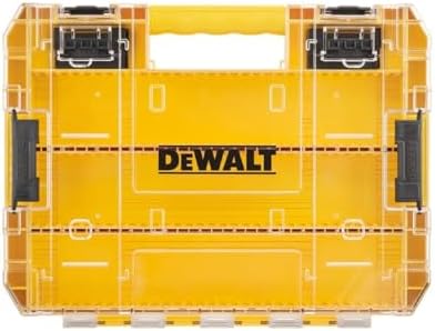 DEWALT Tough Case (Large) with Dividers Organizer, Tool Box, Storage Case, Tool Box, Transparent Lid, Removable Tray, Stacked Storage, Screws, Bits, Small Storage