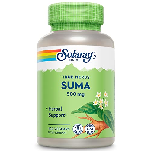 SOLARAY Suma Root 500mg | Adaptogenic Herb for Healthy Stress & Immune Function Support | Naturally Plant Sterols | Non-GMO & Vegan | 100 VegCaps