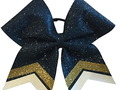 Navy Blue Glitter Cheer Bow