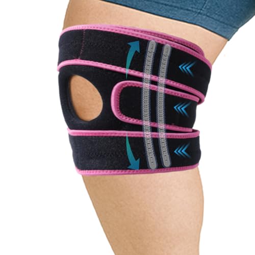 King Mills Extra Large Knee Brace Support to Knee Pain, Arthritis or Meniscus Tear. Adjustable Plus Size Knee Brace for Women and Men, Adult 2XL, Grey Black.