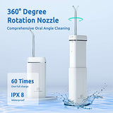 SYNHOPE Water Flosser [Mini Cordless Portable] Oral Irrigator Water Teeth Cleaner pick, Telescopic Water Tank, 3 Modes & IPX7 Waterproof, Home & Travel Water Flossers for Teeth, Braces Bridges Care