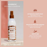 Mizani 25 Benefit Miracle Milk Leave in Conditioner | Heat Protectant and Detangler Spray| Formulated with Coconut Oil | For Frizzy & Curly Hair | 13.5 fl oz