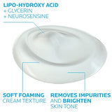 La Roche-Posay Pigmentclar Brightening Face Cleanser, Exfoliating Face Wash with LHAs, Dark Spot Remover and Skin Tone Brightening, Fragrance Free Foaming Cream Cleanser