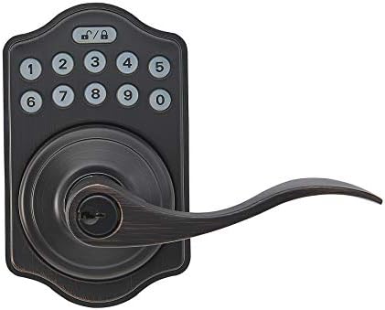Amazon Basics Electronic Keypad Entry Lever Door Lock, Oil Rubbed Bronze, 6-Pack