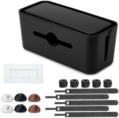 Bates- Cable Management Box, Medium, Cable Organizer Box, Cord Organizer Box, Cable Box Organizer, Cord Management Box, Cord Hider Box, Cord Box for Wires on Floor, Power Strip Cover Box Baby Proof