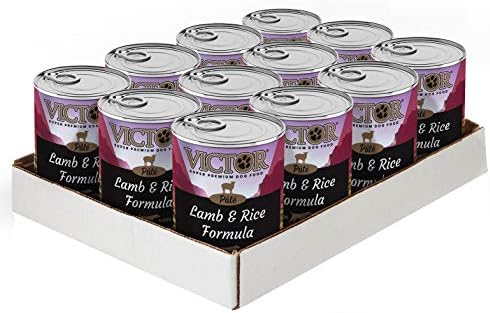 Victor Super Premium Dog Food – Lamb and Rice Formula Pâté – Canned Wet Adult Dog and Puppy Food - All Breed Sizes, 12 x 13.2 oz Cans