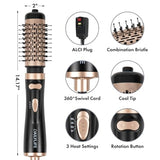 DAILYLIFE Rotating Hair Dryer Brush, Hot Air Brush with 2 Brushes (1.5" & 2"), Negative Ionic Technology Blow Volumizer, Black/Gold