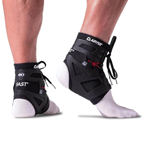 IFAST Ankle Brace - Ankle Stabilizer For Men & Women - Great For Basketball, Volleyball, Soccer & More! (X-Large, Black, Single)