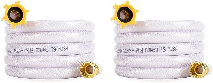 Camco TastePURE 10-Ft Water Hose - RV Drinking Water Hose Contains No Lead, No BPA & No Phthalate - Features Diamond-Hatch Reinforced PVC Design - 1/2” Inside Diameter, Made in the USA (22743)