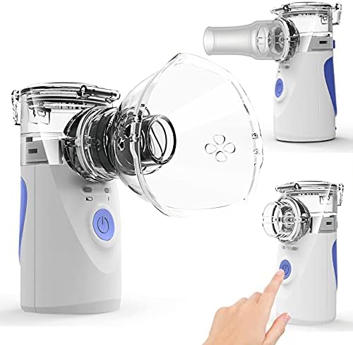 Portable Nebulizer, Nebulizer Machine for Adults and Kids, Battery-Operated Nebulizer of Cool Mist, Ultrasonic Mesh Nebulizer for Breathing Problems, Used at Home, Office, Travel(Blue)