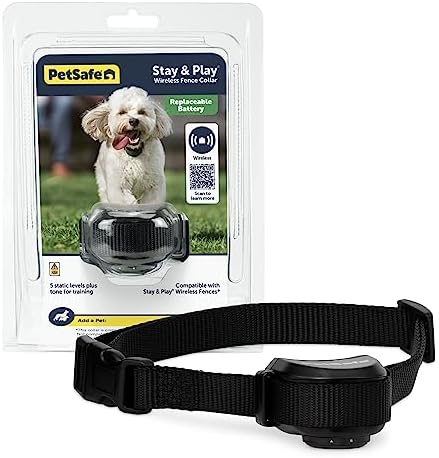 PetSafe Stay & Play Wireless Pet Fence with Replaceable Battery Collar – for Dogs & Cats Over 5 lb – Waterproof Receiver Collar Tone & Static Correction – from Parent Company of Invisible Fence Brand