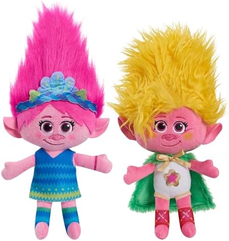 DreamWorks Trolls Band Together 8-inch Small Plush Poppy and Viva 2-Piece Set, Stuffed Animals, Kids Toys for Ages 3 Up by Just Play