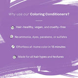 oVertone Haircare Color Depositing Conditioner - 8 oz Semi Permanent Hair Color Conditioner with Shea Butter & Coconut Oil - Vibrant Purple Temporary Cruelty-Free (Vibrant Purple)