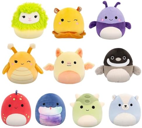 Squishmallows Original 5-Inch 10-Pack – Axel, Bijan, Cavaleri, Dolan, Gertrude, Greer, Herman, Meghan, Nolan, Sol – Official Jazwares Plush (Little)