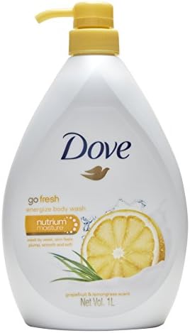 Dove Go Fresh Energize Body Wash, Grapefruit and Lemongrass Scent, 33.8 Ounce (1 Liter) International Version