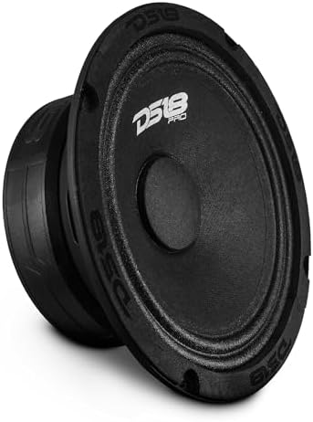 DS18 PRO-GM6.4 Loudspeaker - 6.5", Midrange, Black Steel Basket, 480W Max, 140W RMS, 4 Ohms - Premium Quality Audio Door Speakers for Car or Truck Stereo Sound System (1 Speaker)