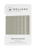 Heliums Extra Long Bobby Pins - Silver Gray - 24 Pack, 2.5 Inch Wavy Hair Pins