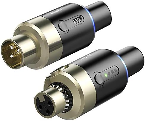 LEKATO 5.8 Ghz Wireless Microphone Transmitter Receiver Plug-on XLR Microphone Wireless System for Dynamic Microphone, Audio Mixer, DSLR Camera, PA System