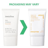 innisfree Daily UV Defense Sunscreen Broad Spectrum SPF 36 with No White Cast, Invisible Korean Sunscreen (Packaging May Vary)