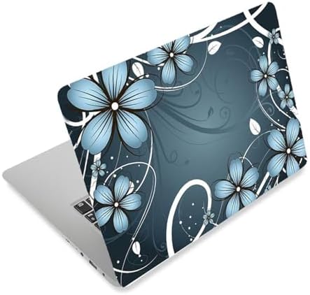 3D Print Laptop Skin Vinyl Sticker Decal, 12" 13" 13.3" 14" 15" 15.4" 15.6 inch Laptop Skin Sticker Cover Art Decal Protector Fits HP Dell Lenovo Compaq Apple Asus Acer (Blue Flower)