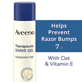 AVEENO Therapeutic Shave Gel with Oat and Vitamin E to Help Prevent Razor Bumps, Soothes Dry Skin and Provides a Close, Smooth Shave with Less Irritation, Fragrance-Free, 7 oz