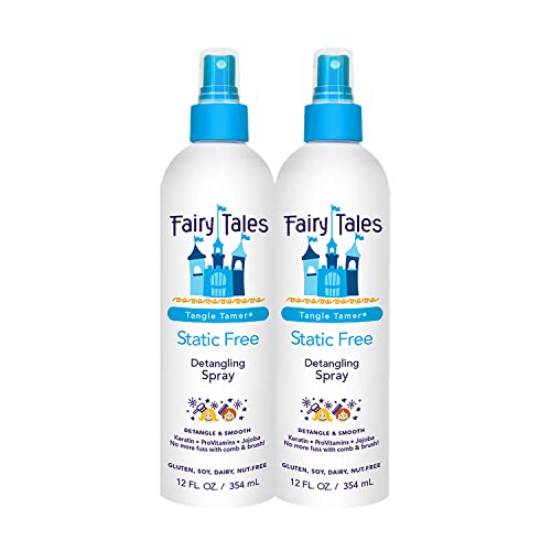 Fairy Tales Tangle Tamer Static Free Detangling Spray - Detangler Spray for Kids - Paraben Free, Sulfate Free, Gluten Free, Nut Free - 12 oz (2 pack)