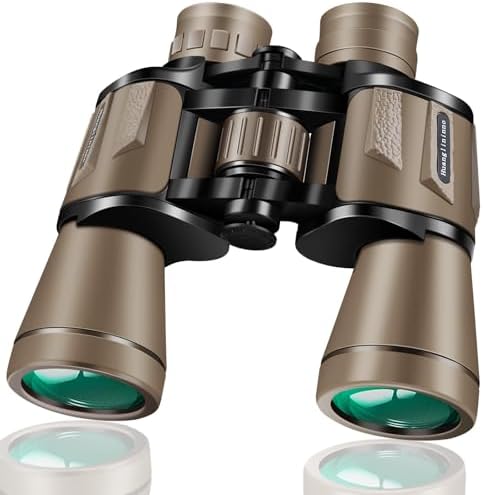 PISEZ 20X50 Binoculars for Adults High Powered with Low Light Vision，Large View Waterproof Binoculars for Bird Watching Hunting Concert Traveling Theater Opera Sightseeing