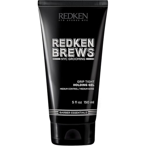 Redken Brews Holding Gel For Men | Men's Hair Gel | Medium Hold Styling | Medium Shine | Flake-Free, No Crunch Styling | For All Hair Types, Great For Curly Hair |5.0 Fl. Oz