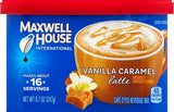 MAXWELL HOUSE International Vanilla Caramel Latte Café-Style Instant Coffee Beverage Mix (8.7 oz Canister)