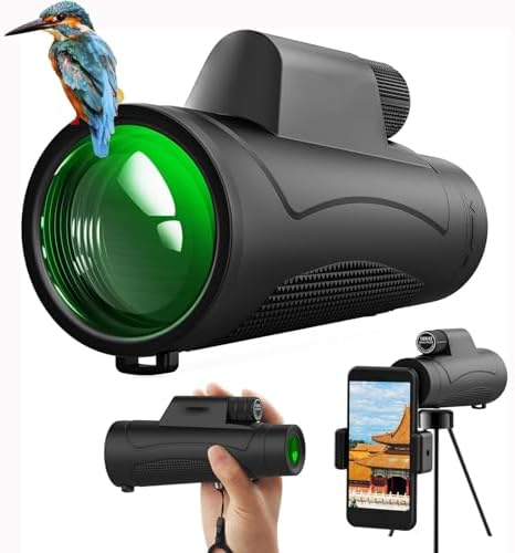 Monocular Telescope，MOCANIO 10X42 Lightweight Monoculars for Adults High Powered Portable Telescope Waterproof Monoculars -BAK4 Prism FMC for Bird Watching Travel Hunting Binoculars Gifts for Men
