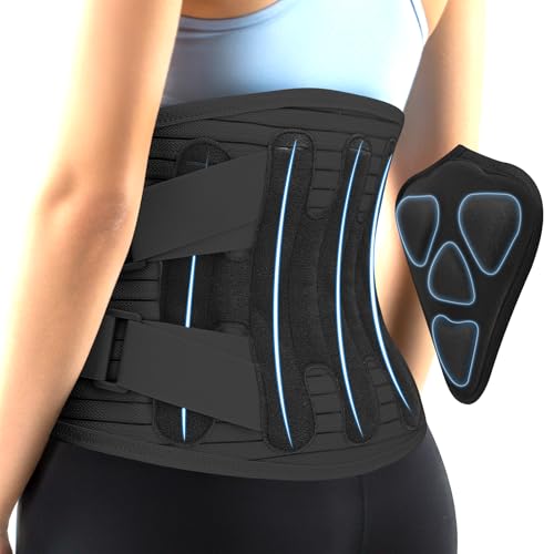 Back Brace for Lower Back Pain Relief,Lumbar Waist Support for women,Lower Back with 3D Lumbar Pad for Work Sports Sciatica, Scoliosis(Black，M)