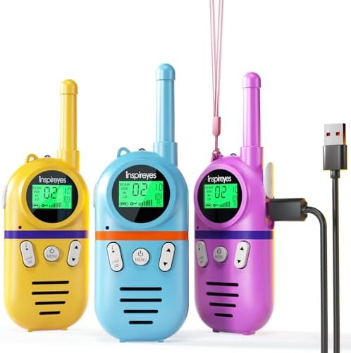 Walkie Talkies for Kids Rechargeable, 48 Hrs Working Time 3 Miles Range 22 Channels 2 Way Radio, Birthday Gifts for Boys Girls,Family Games Outdoor Hiking Camping,3-12 Years Old Toys 3 Pack