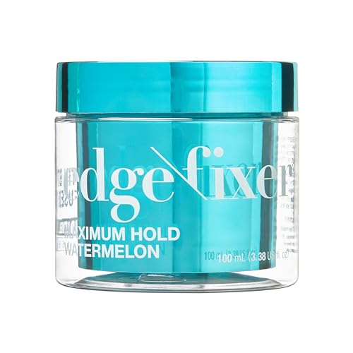 KISS COLORS & CARE Maximum Hold Edge Fixer, Non-Greasy Gel Formula Infused With Biotin B7, 24 Hour Hold, ‘Watermelon’ Scented, 3.38 Fl. Oz. (100 ml)
